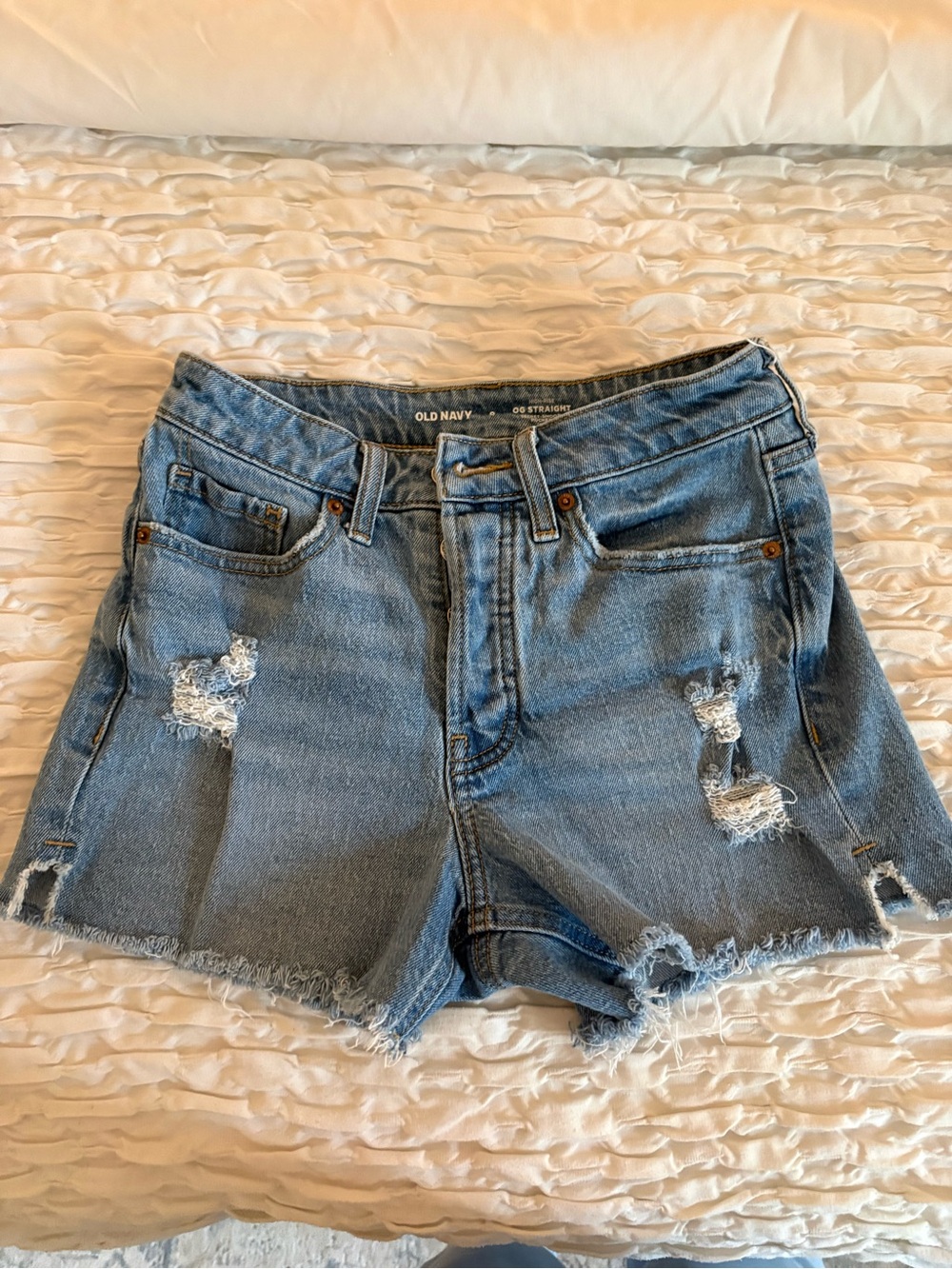 Old Navy Light Blue Distressed Denim Shorts